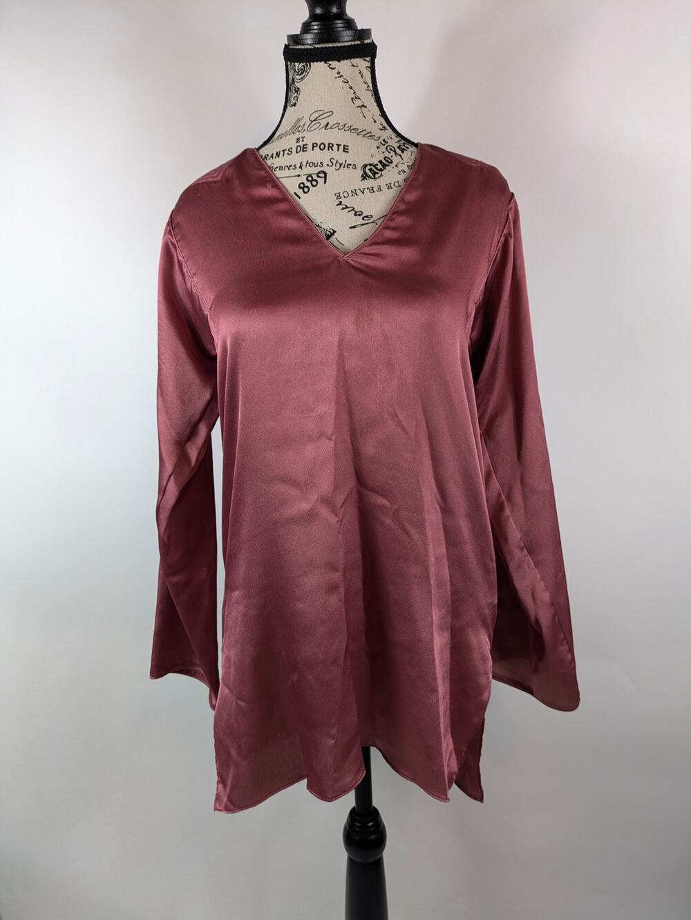 Saks Fifth Avenue Womens Size 8 Pajama Top Bill Tice Purple Long Sleeve Vintage